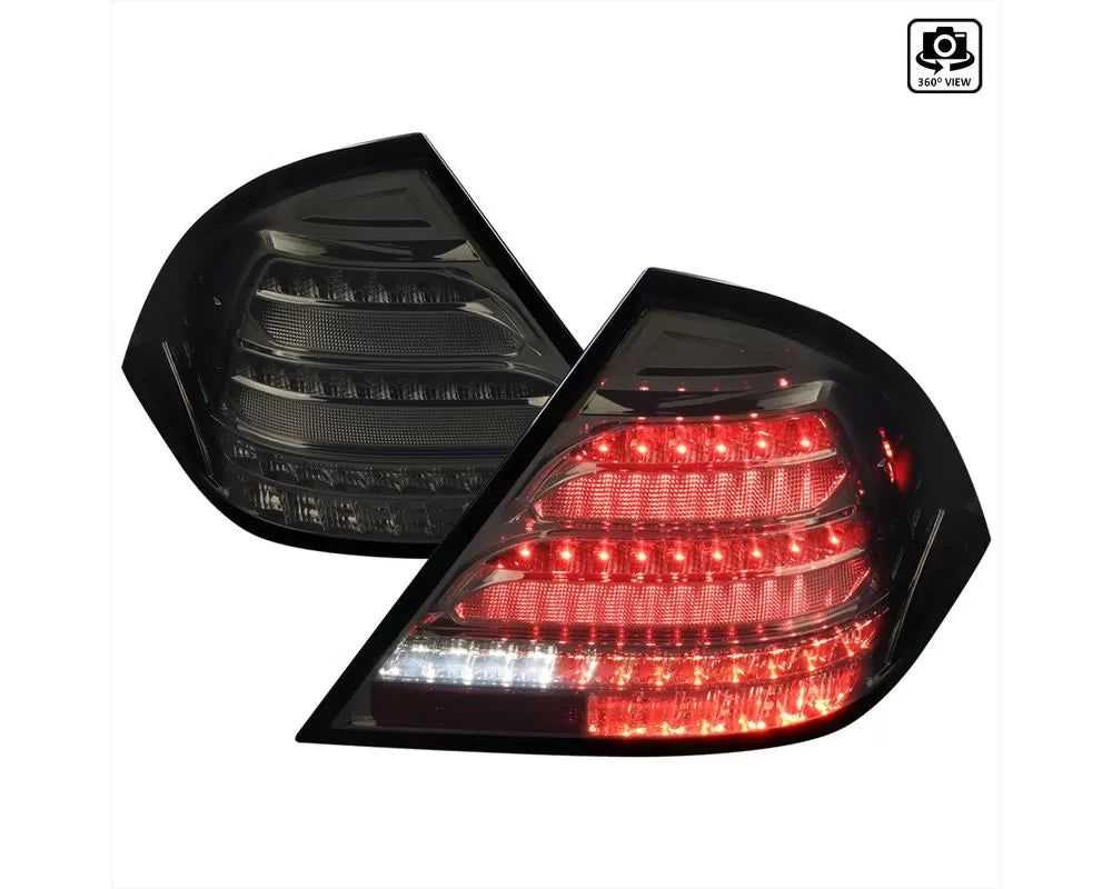 Spec-D Sequential Turn Signal LED Taillights (Chrome Housing/Smoked Lens (01-04 Mercedes-Benz C200/C230/C240/C32 AMG/C320 | AWD/RWD)