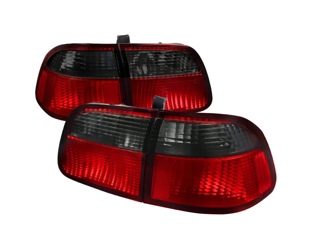 Spec-D Taillights (Chrome Housing/Red Smoked Lens (99-00 Honda Civic | FWD)