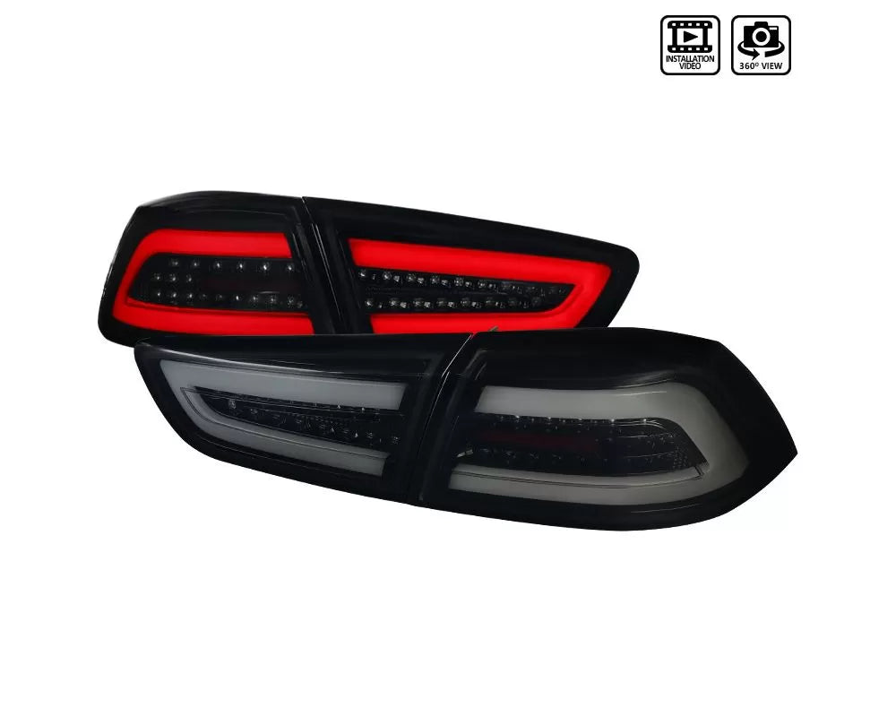 Spec-D LED Taillights (Glossy Black Housing/Smoked Lens (08-17 Mitsubishi Lancer | AWD/FWD)