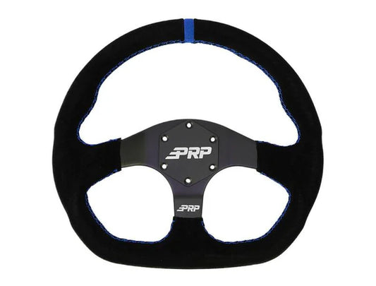 PRP Comp-R D-Shape Suede Steering Wheel - Blue
