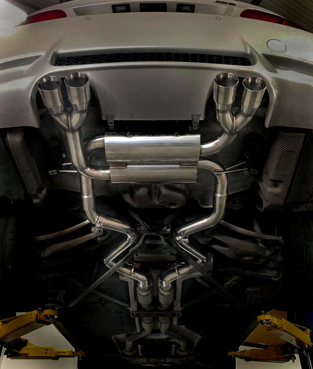 BMW M3 E90/E92 Axle-Back Exhaust System (2008–2013) – 76mm Bevel Edge Tips | Dyno Proven
