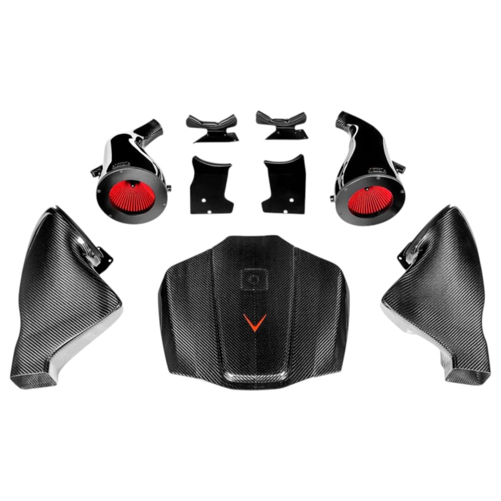 Eventuri Mercedes C190 / R190 AMG GT / GTS / GTR Black Carbon Intake + Engine Cover – Gloss