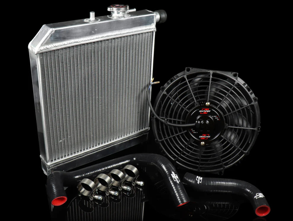 K-Tuned Passenger Side Radiator Kit Designed to fit K-swapped EG/EK/DC2 vehicles using a K20A/A3/A2/Z1 cylinder head.