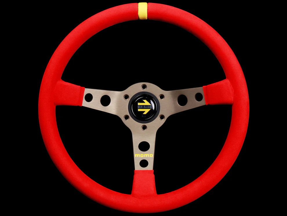 Momo Mod 07 350mm Steering Wheel - Microfiber Red