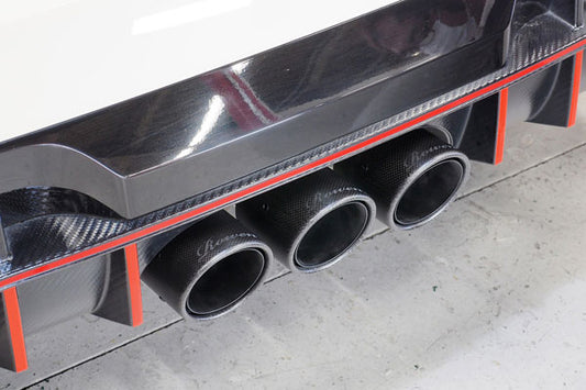 Rowen PREMIUM01TR Exhaust, Carbon Tip for Honda Civic Type-R (FK8) 2018-2021