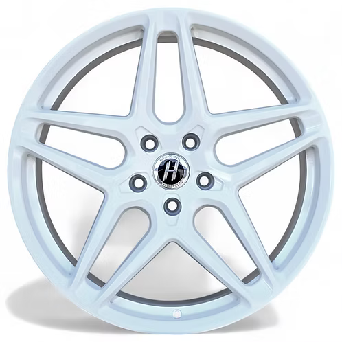 (4) Heritage EBISU MonoC, Gloss White, (2)19x8.5 +35 (2)19x9.5 +38 5X114.3 73.1