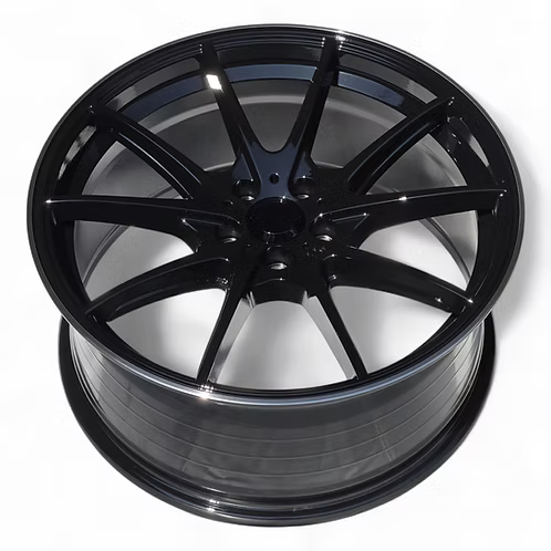 (4) VR G25 style, Gloss Black Machined Lip, 18x8.5 +35, 5X114.3, 73.1