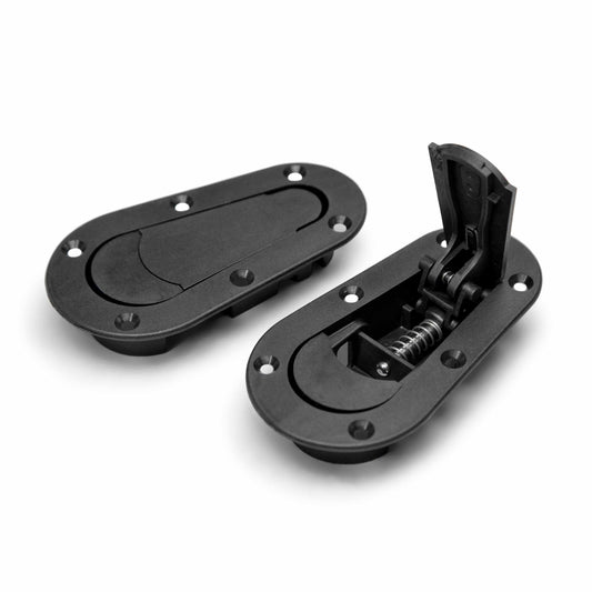 AeroCatch Plus Flush Hood Latch and Pin Kit - Black (without lock)