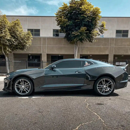Auto Addict Carbon Wide Body Fender Kit w/ Front Bumper Canards for 6th Gen Chevrolet Camaro LT, RS, SS, and ZL1