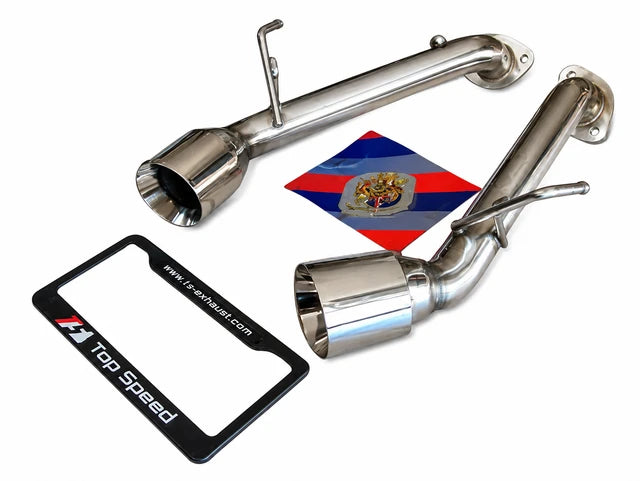 NISSAN 370Z Z34 BASE 09-21 & NISMO 09-13, Infiniti G37 VQ37VHR 08-13, 370GT COUPE 08-13, Q60 COUPE 14-16, Dual Axle-back Straight Exhaust System (Bevel Edge Tips)