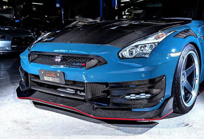 Top Secret Half Carbon Front Bumper Kit & GT Wide Fenders Set for R35 Nissan GT-R