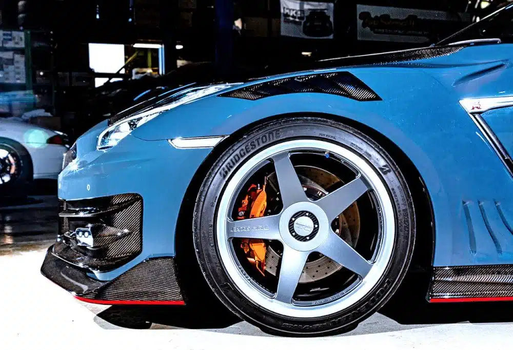 Top Secret Half Carbon Front Bumper Kit & GT Wide Fenders Set for R35 Nissan GT-R