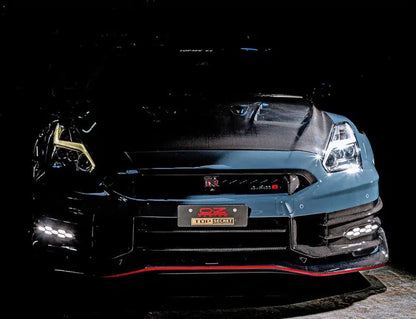 Top Secret Half Carbon Front Bumper Kit & GT Wide Fenders Set for R35 Nissan GT-R
