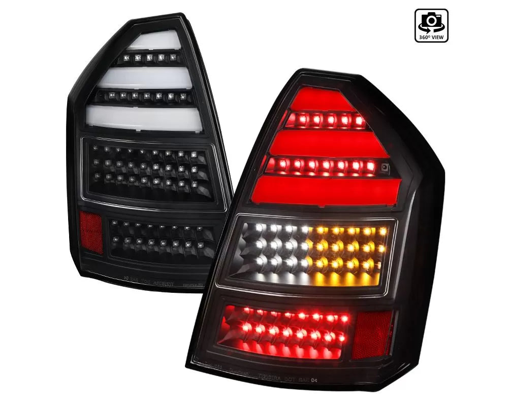 Spec-D LED Taillights (Matte Black Housing/Clear Lens (05-07 Chrysler 300 | AWD/RWD)
