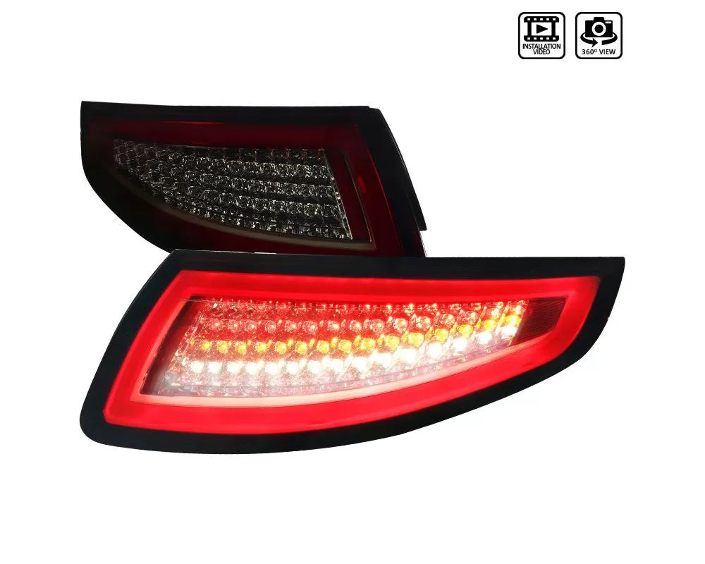 Spec-D LED Taillights (Chrome Housing/Red Smoked Lens (05-09 Porsche 911 | AWD/RWD)