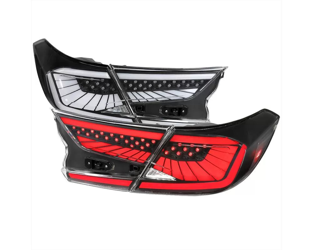 Spec-D SQ2 LED Sequential Signal Taillights (Matte Black Housing/Clear Lens