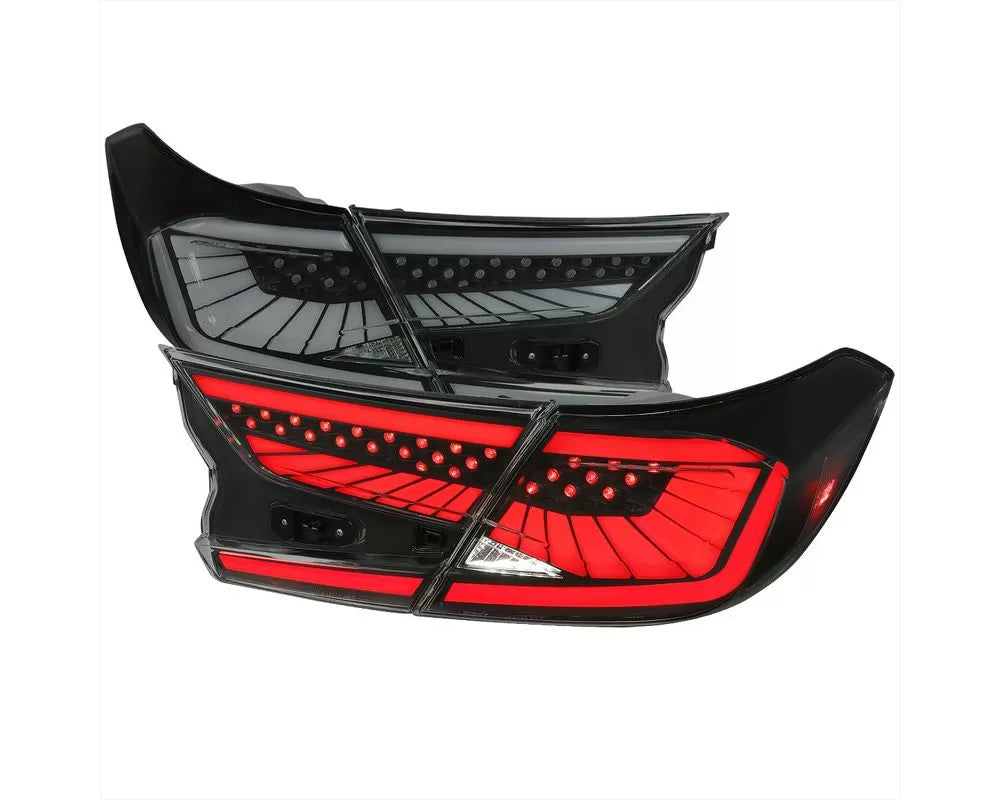 Spec-D SQ2 LED Sequential Signal Taillights (Glossy Black Housing/Smoked Lens (18-20 Honda Accord | FWD)
