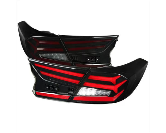 Spec-D Red LED Sequential Signal Taillights (Matte Black Housing/Smoked Lens (18-20 Honda Accord | FWD)