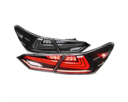 Spec-D LED Taillights W/ Sequential Signal Lamps (Matte Black Housing/Clear Lens (18-22 Toyota Camry | AWD/FWD)