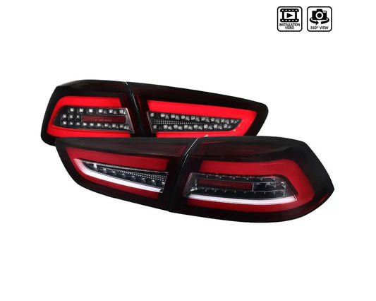 Spec-D Red Bar LED Taillights (Black Housing/Red Lens (08-17 Mitsubishi Lancer | AWD/FWD)