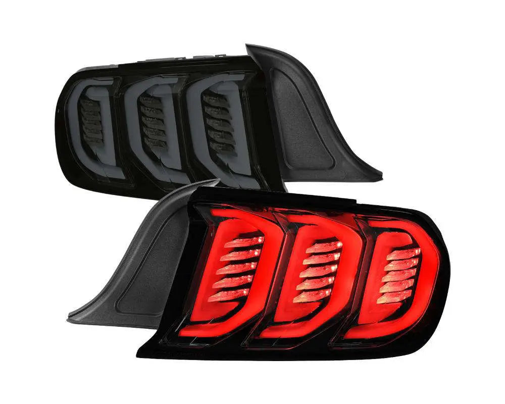 Spec-D Sequential Signal LED Taillights (Glossy Black Housing/Smoked Lens (15-23 Ford Mustang | RWD)