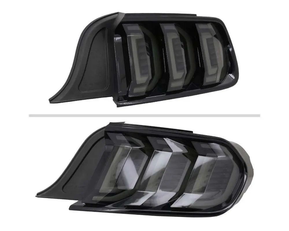 Spec-D Sequential Signal LED Taillights (Glossy Black Housing/Smoked Lens (15-23 Ford Mustang | RWD)