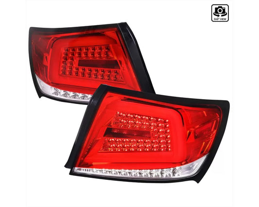 Spec-D LED Bar Sequential Turn Signal Taillights (Chrome Housing/Red Lens (08-14 Subaru Impreza/WRX/WRX STI | AWD)