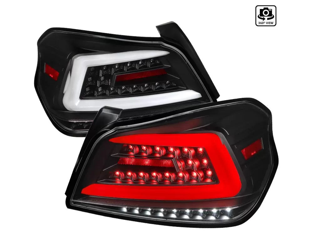 Spec-D Sequential White Bar LED Taillights (Matte Black Housing/Clear Lens