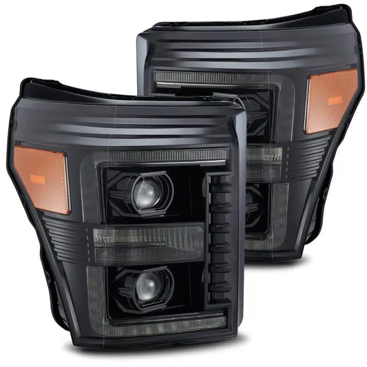AlphaRex PRO-Series Halogen Projector Alpha-Black Headlights for P558 Ford Super Duty