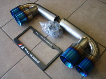 Porsche 911 (996 Carrera & GT3 1998–2005) Full Titanium Muffler Bypass Pipes with Quad Round Tips