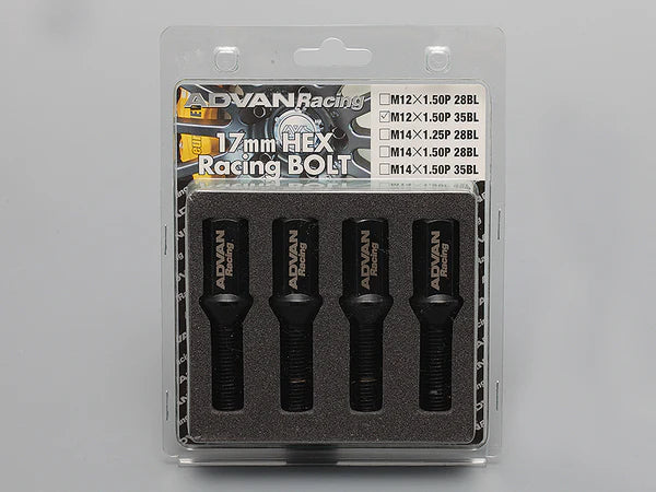 Advan Wheel Bolt 35mm Thread (Black) - 4 Pack (4)
