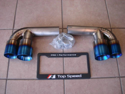 Porsche 911 (996 Carrera & GT3 1998–2005) Full Titanium Muffler Bypass Pipes with Quad Round Tips