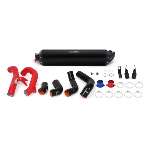 Mishimoto 2016+ Honda Civic 1.5T / 2017+ Honda Civic Si Black Intercooler Kit w/Red Pipes - MMINT-CIV-16KBKWRD