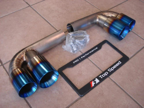Porsche 911 (996 Carrera & GT3 1998–2005) Full Titanium Muffler Bypass Pipes with Quad Round Tips
