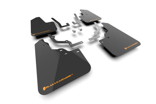 Rally Armor 2026 Honda Passport Black UR Mudflap - Orange Logo - ralMF139-UR-BLK-OR