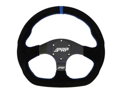 PRP Comp-R D-Shape Suede Steering Wheel - Blue