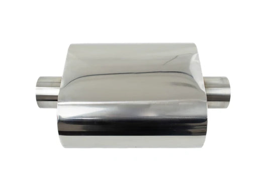T304 Stainless Steel 63mm (2.5") Single Inlet Single Outlet Oval Muffler