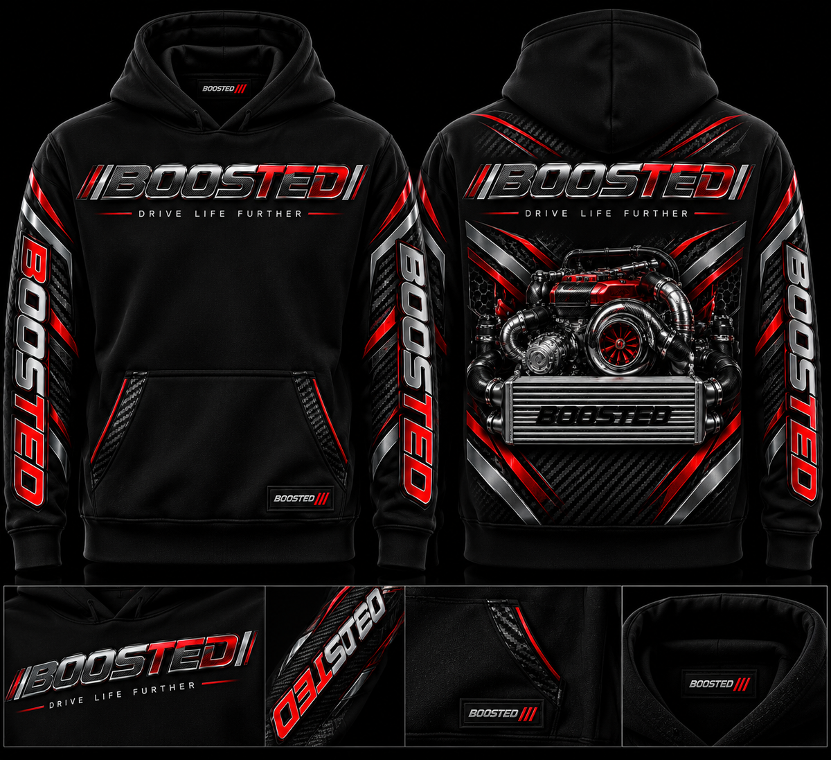 Boosted Hoodie Black By Boosted Motorsports LLC.