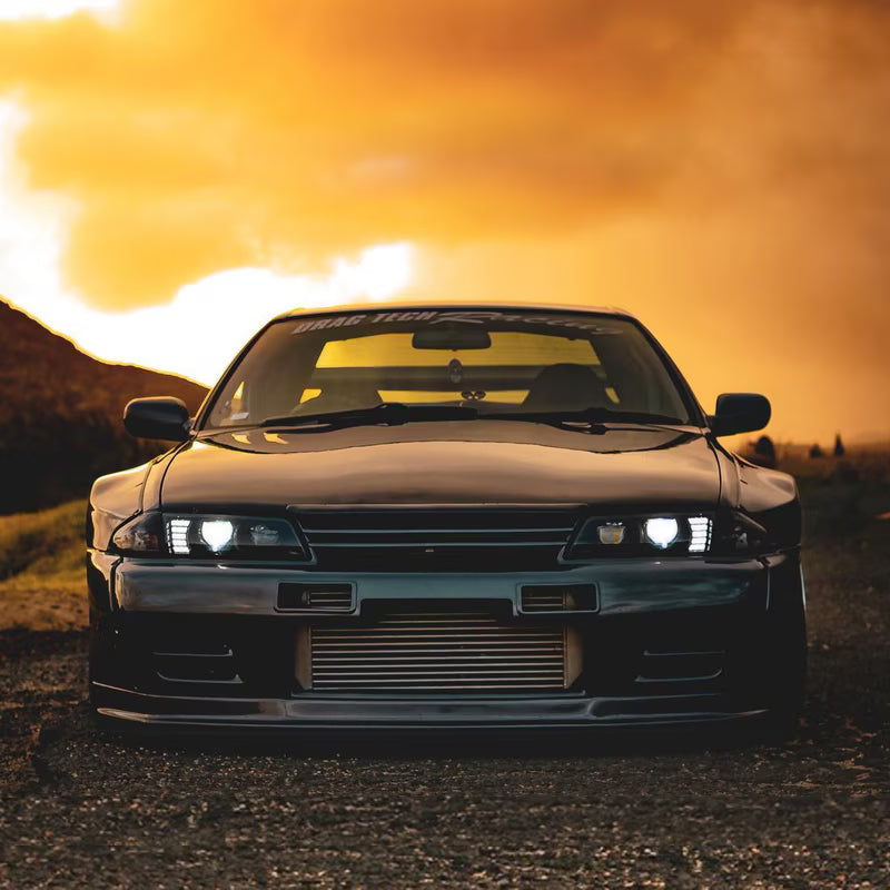 78works Full LED Headlights 4-Lamp Black (R/L) for 1989-1994 Nissan Skyline (R32)