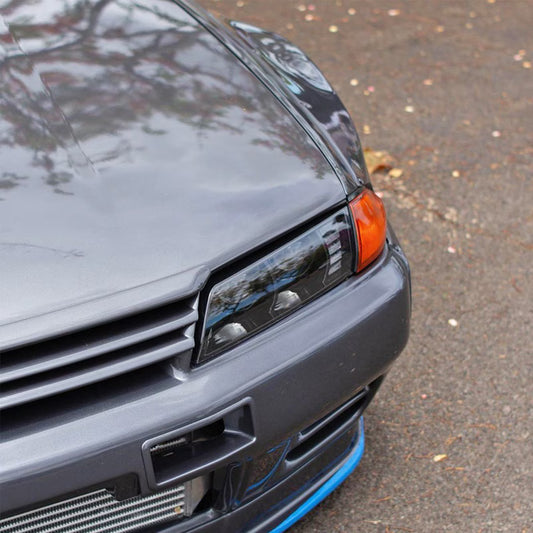 78works Full LED Headlights 4-Lamp Black (R/L) for 1989-1994 Nissan Skyline (R32)