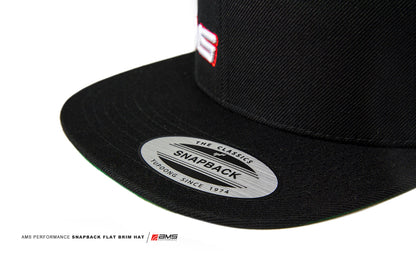 AMS Performance Snapback Flat Brim Hat (Black)