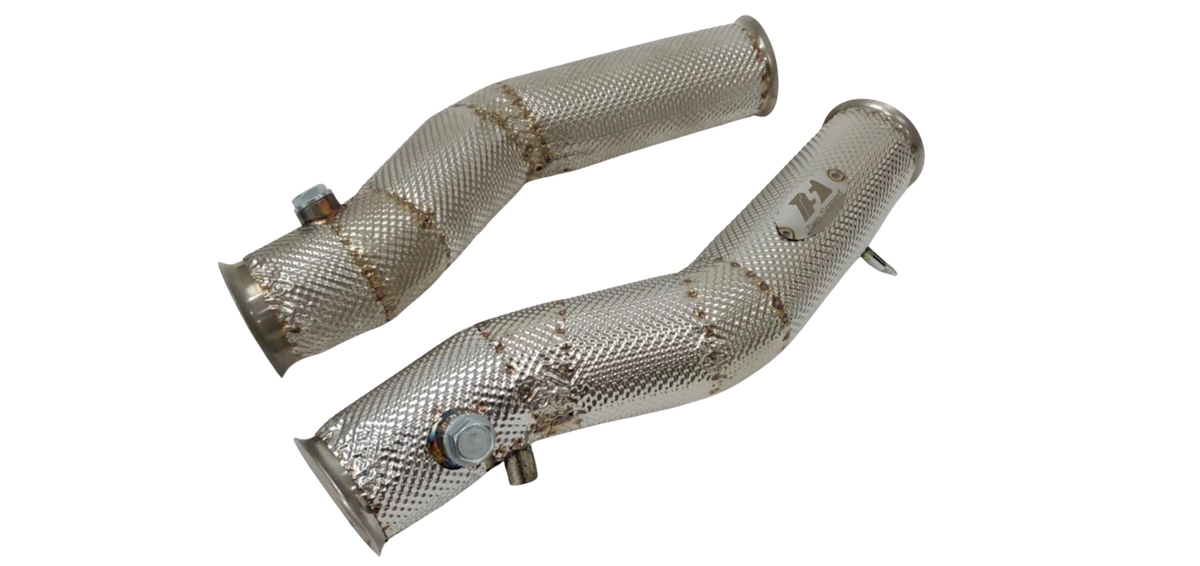 Lamborghini Gallardo Straight Test Pipes with Heat Shields TIG-Welded Bolt-On Design – Fits Base, SE, Spyder & Superleggera (2004–2008) 2-Piece Set