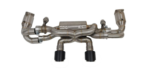 TOP SPEED PRO-1 T304 Stainless Steel Valved Catback Exhaust System for Porsche 991.2 Carrera 3.0T (2017–2019) – Center Exit with Dual 102mm Matte Dry Carbon Fiber Tips