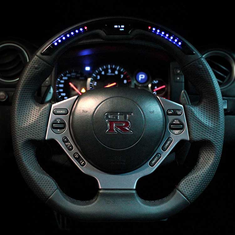 Damd Performance Steering Wheel, Red Stitch for Nissan GT-R (R35)