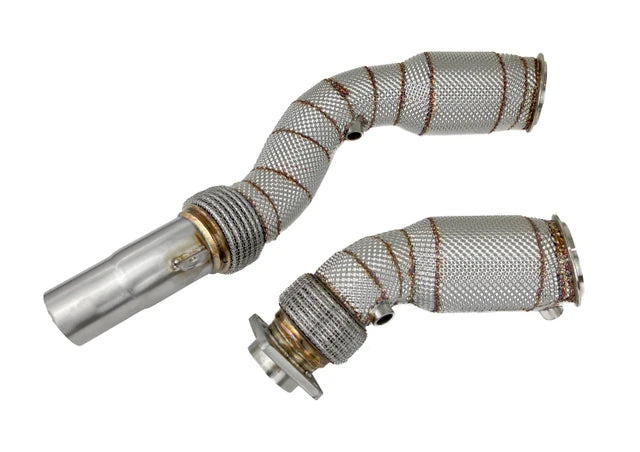 BMW F80 M3 / F82 M4 200 Cell HFC Turbo Downpipes with Heat Shield (2015–2020) – Stainless Steel | Top Speed Pro1