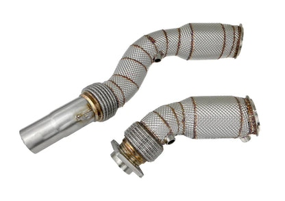BMW F80 M3 / F82 M4 200 Cell HFC Turbo Downpipes with Heat Shield (2015–2020) – Stainless Steel | Top Speed Pro1