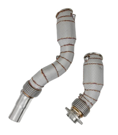 BMW F80 M3 / F82 M4 200 Cell HFC Turbo Downpipes with Heat Shield (2015–2020) – Stainless Steel | Top Speed Pro1