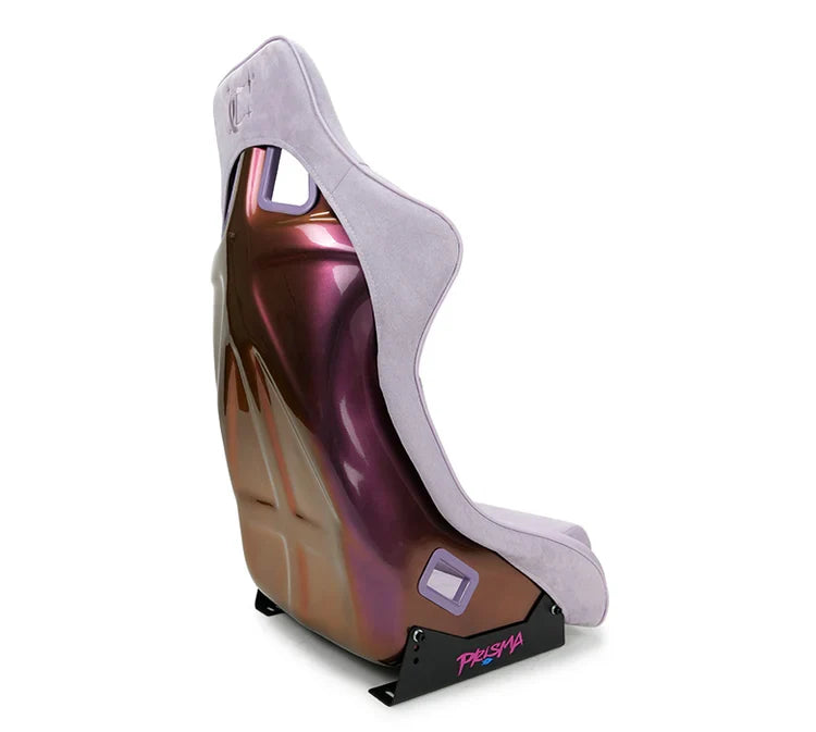 NRG FRP Bucket Seat (Medium) Prisma-Chromatic Lilac Vegan Suede w/ Chameleon Back (1) Each