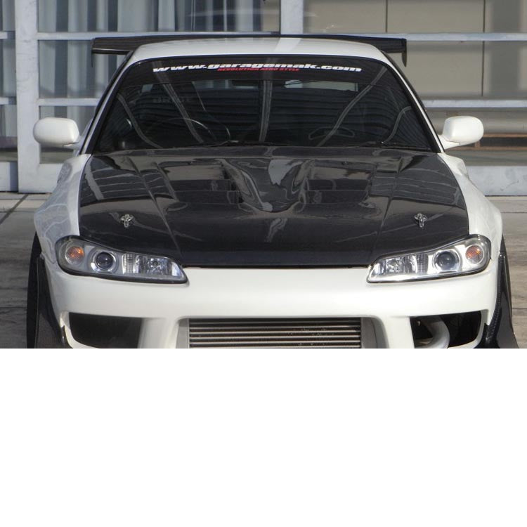 Garage Mak Aero Hood w/Rain Cover Set (CFRP) for Nissan Silvia (S15) 1999-2002