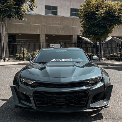 Auto Addict Carbon Wide Body Fender Kit w/ Front Bumper Canards for 6th Gen Chevrolet Camaro LT, RS, SS, and ZL1